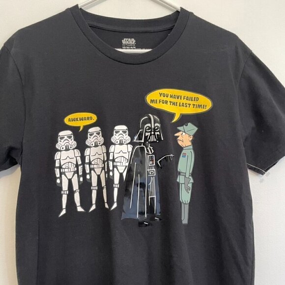 STAR WARS Mens Black Darth Vader Stormtrooper Short Sleeve Graphic Tee T-Shirt M - Picture 2 of 16